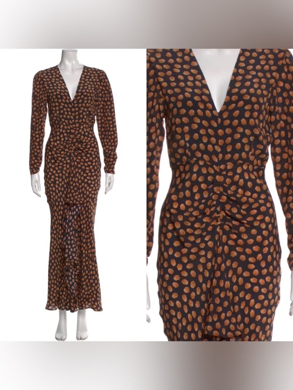 NWOT Rixo Maxi Silk Dress Size Large